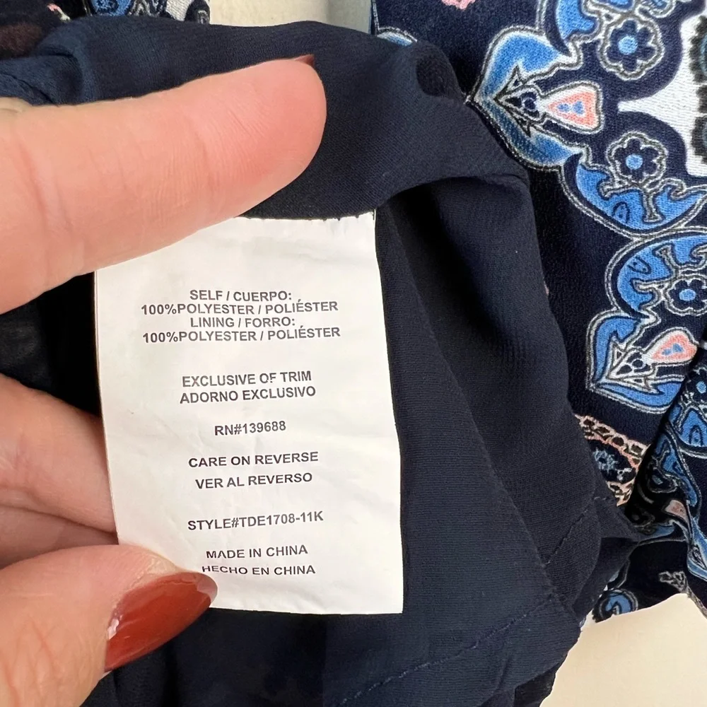 Altar’d State Navy Floral Wrap Dress, Small - Picture 7 of 8